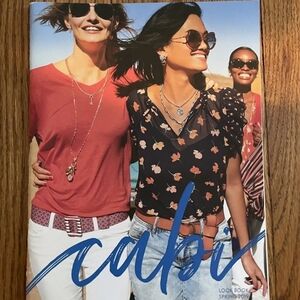 Cabi Spring Blouse (Extra Small) Blue w/orange flowers